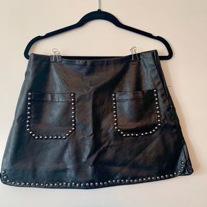 Faux Leather Black Skirt
